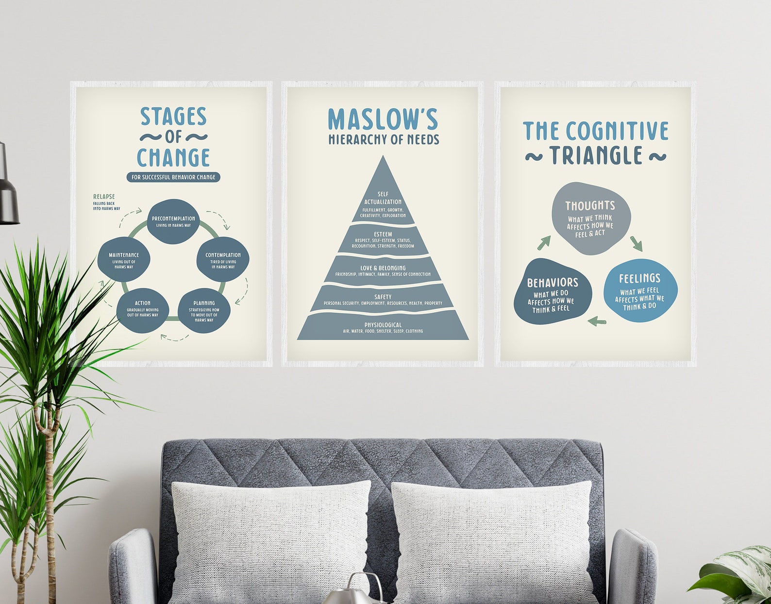 Therapy Office Wall Art Set of 3 Printable Poster Etsy