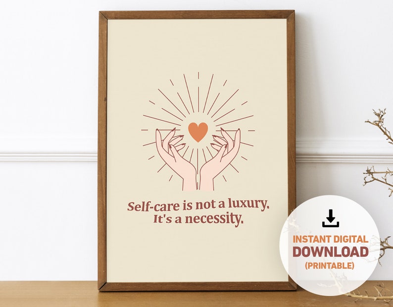 Self-care Quote | Printable Wall Art | Mental Health | Boho Chic Poster ...