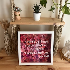 Flower Shadow Box Cornice floreale idea regalo fiori di carta