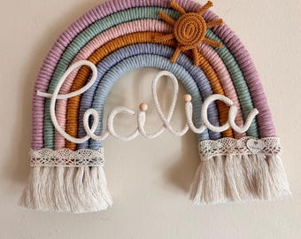 Kit Arcobaleno Macram&egrave; Rayher - Con Cordoncino E Lana | Decorazione Cameretta Bambini | Fai Da Te