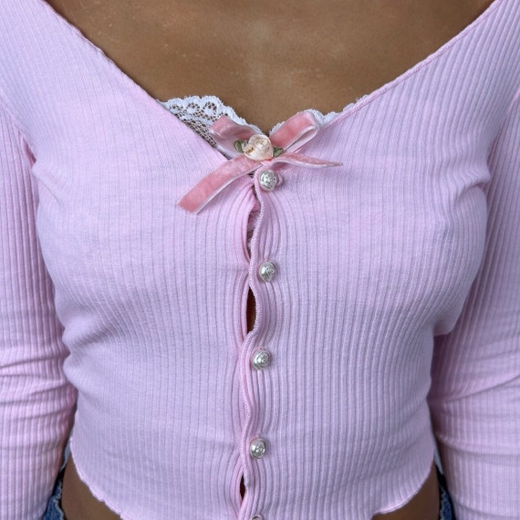 Ballet Pearl Cardigan - Women's Cardigan/pink Cardigan Y2k
