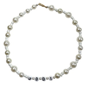 custom name necklace - y2k beaded necklace/pearl necklace/custom necklace