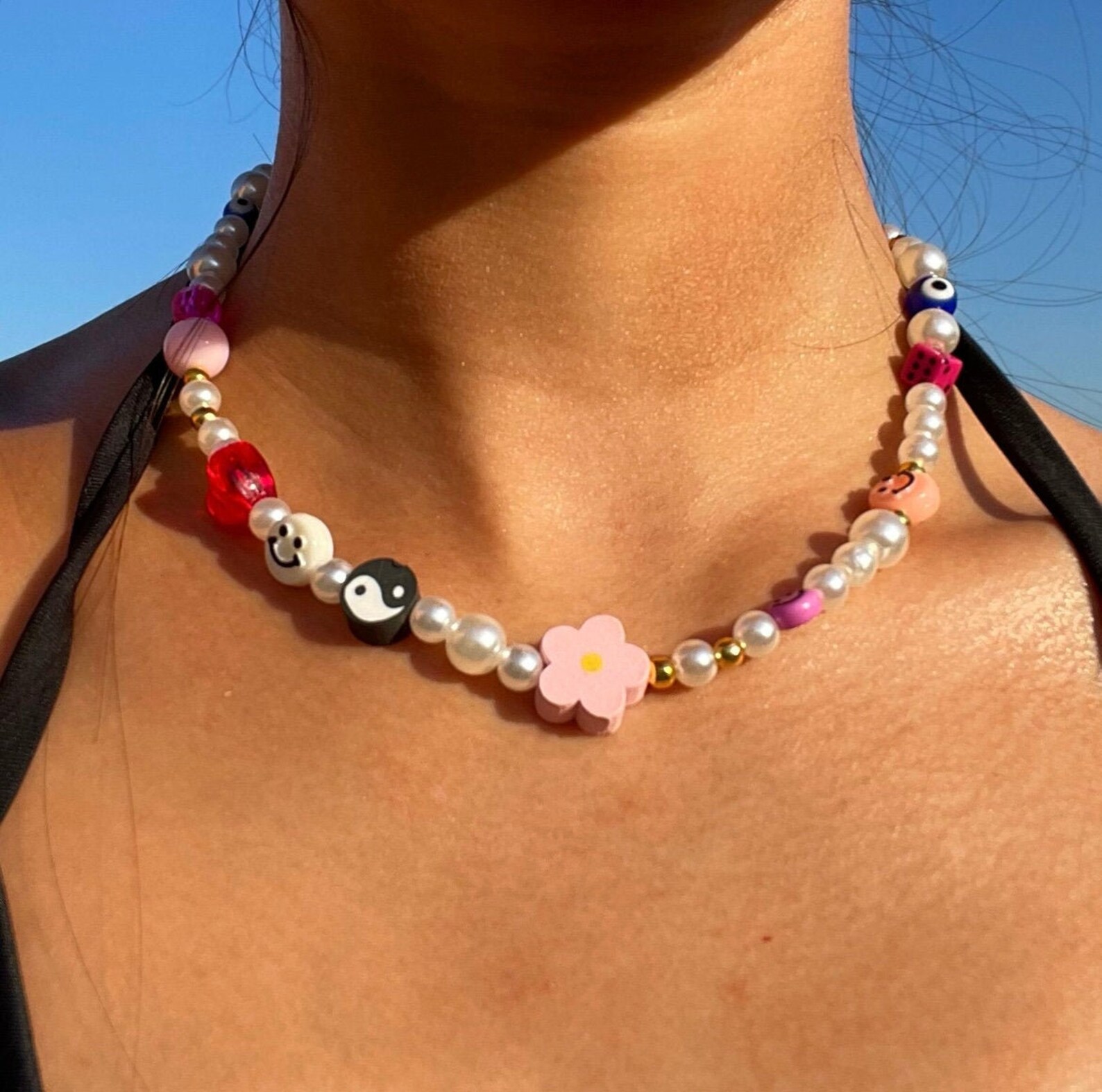 Y2k Beaded Necklace/colorful Beads/beaded Necklace Classic Etsy