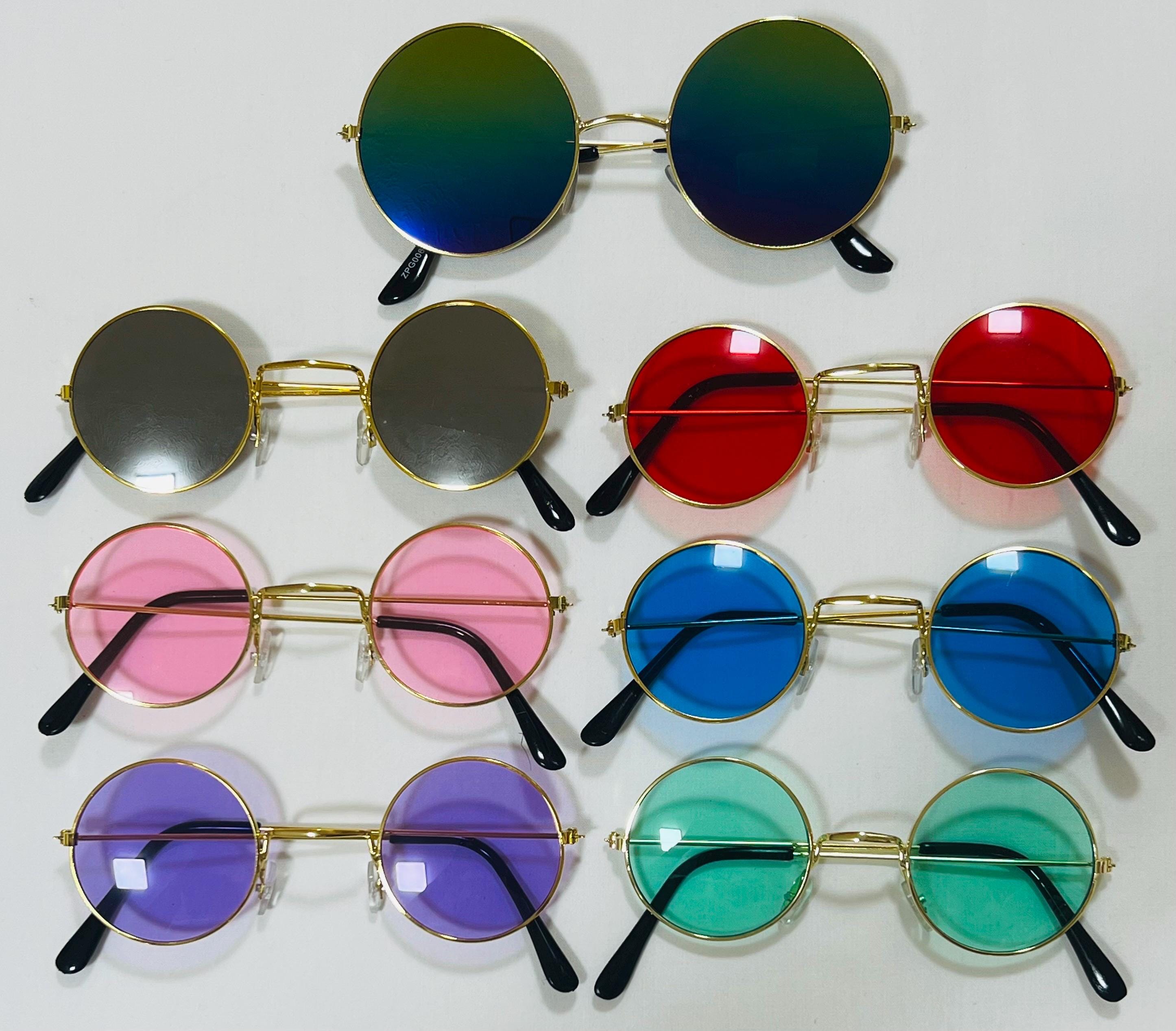 Retro Round Sunglasses: 60s 70s Hippie Style, UV Protected 
