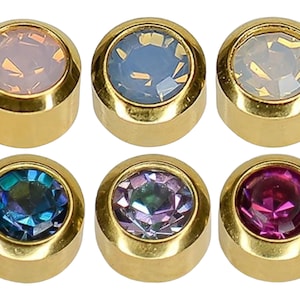 Gold Plated 24ct Caflon Diamante Ear Piercing Pack of 3 Pairs Studs 4mm Stud Earrings