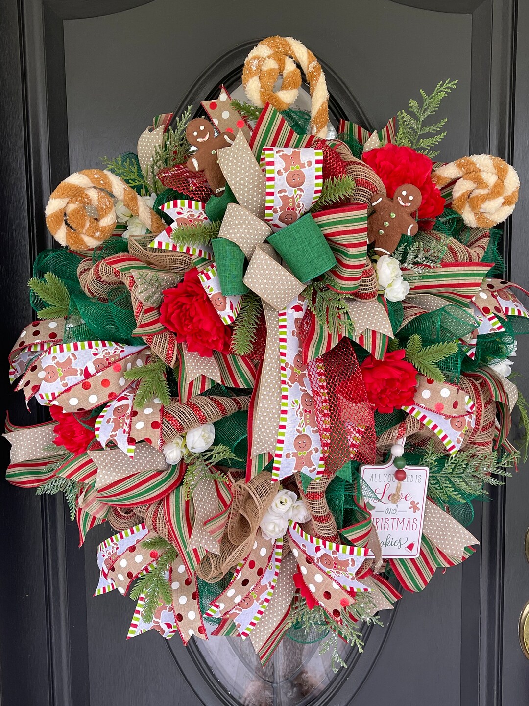 Christmas Cookie Wreath for Front Door, Gingerbread Wreath, Christmas ...