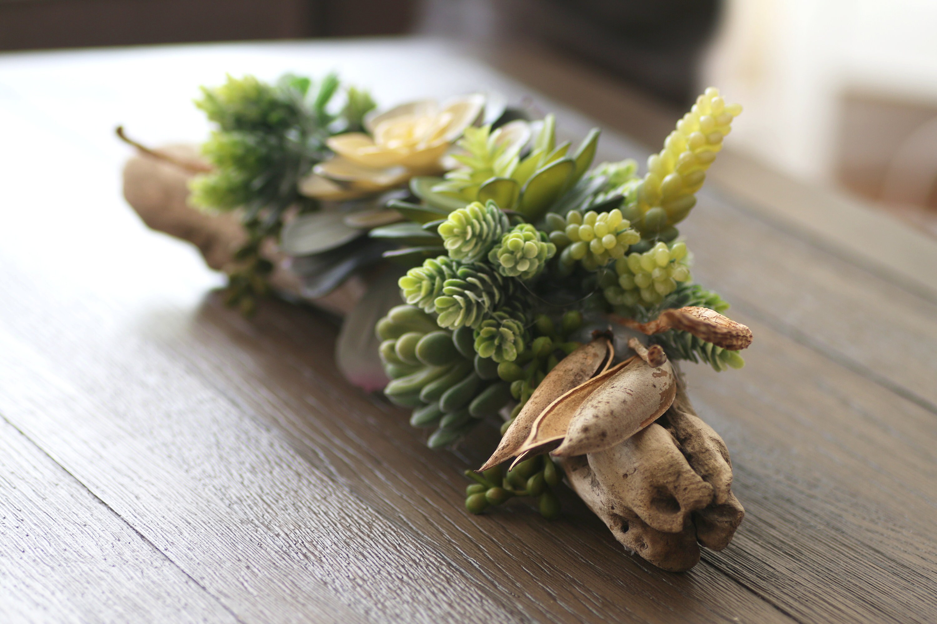 Faux Succulent Arrangement/ Driftwood Succulent Centerpiece/ Etsy