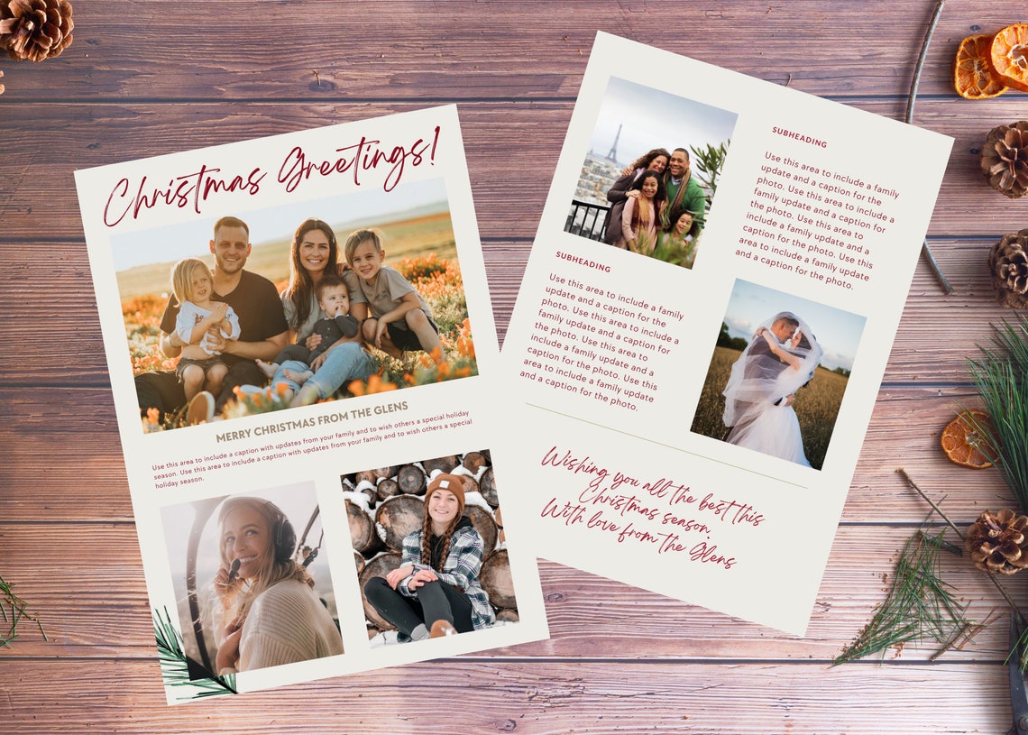 Christmas Family Newsletter Template Digital Download Etsy Christmas Family Newsletter Template Digital Download Etsy