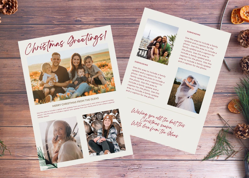 Christmas Family Newsletter Template Digital Download Etsy Christmas Family Newsletter Template Digital Download Etsy