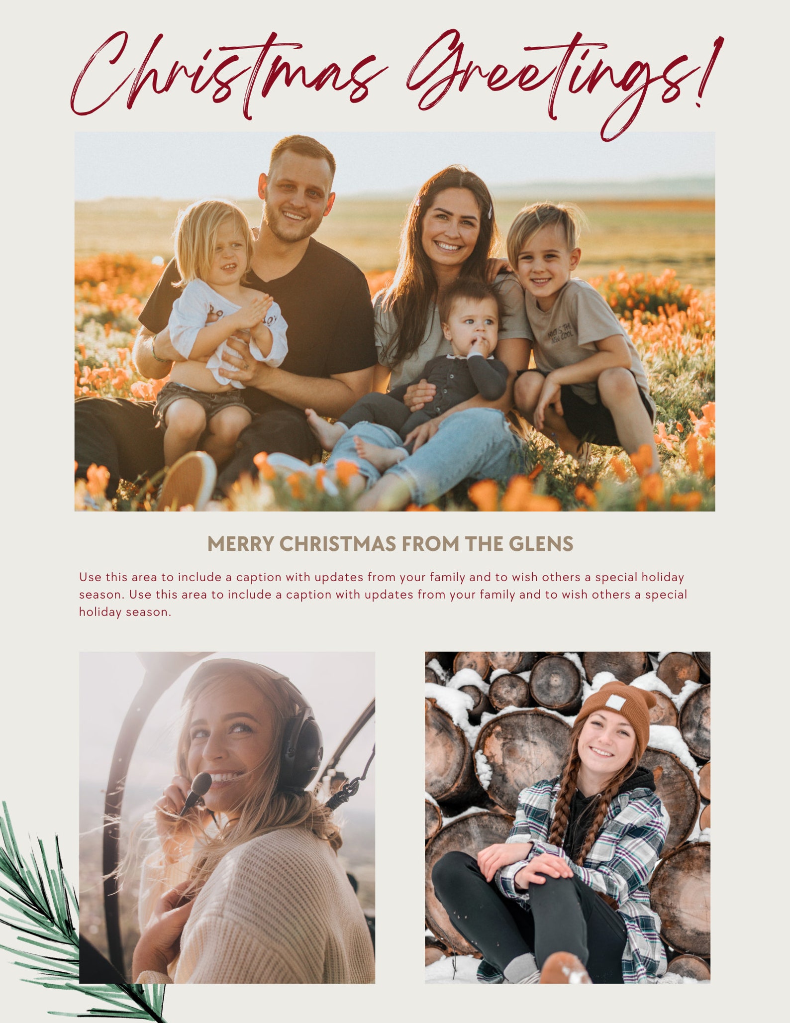 Christmas Family Newsletter Template Digital Download Etsy