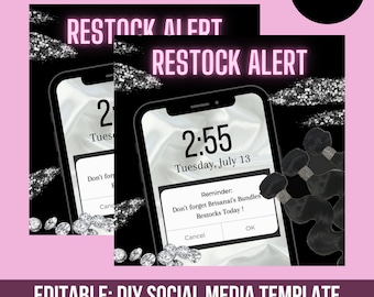 Folleto de bricolaje para redes sociales: alerta de reabastecimiento, folleto de reabastecimiento, folleto de reabastecimiento prefabricado