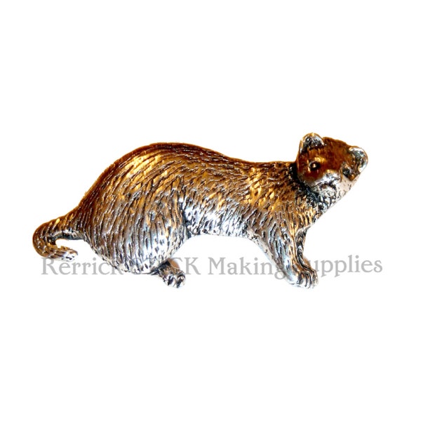 Ferret Badge, beautifully made and, Handcrafted from Solid Pewter In the UK