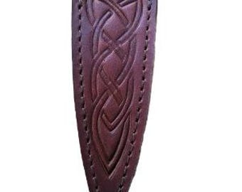 Sgian Dubh Scabbard Celtic Knott Dark Brown