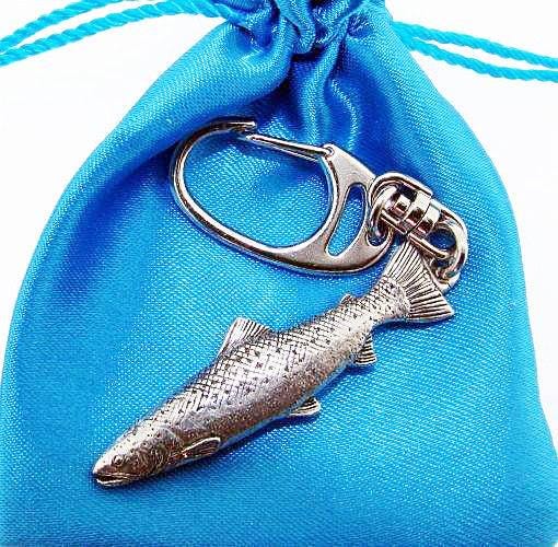 Trout Key Ring Handcrafted from Solid Pewter In the UK