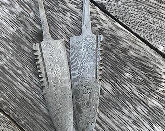 One Damascus Sgian Dubh Blade 25mm very tight “Bird’s Eye” / Raindrop pattern