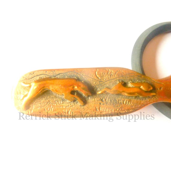 Hunting Catapults Brass Sand Cast Catapult with Lurcher Chasing Rabbit