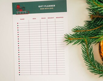 Christmas Gift Planner/Christmas Gift List/Pine Tree/Gift Idea/Holiday Planner/Christmas Gift for Her/Budget Binder/Shopping List/*Digital*