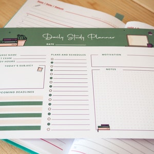 Printable Daily Study Planner/academic Planner/undated/daily to Do ...