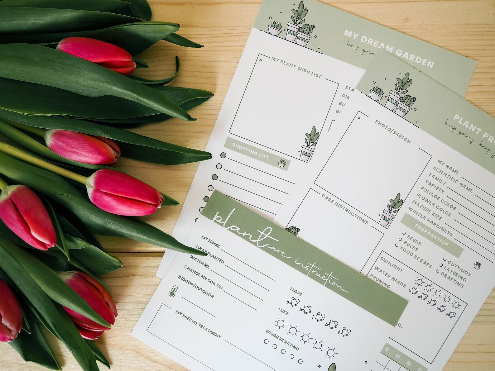 Printable Plant Journal Set of 3/plant Care Journal Bundle/plant Profile/plant Planner/herb