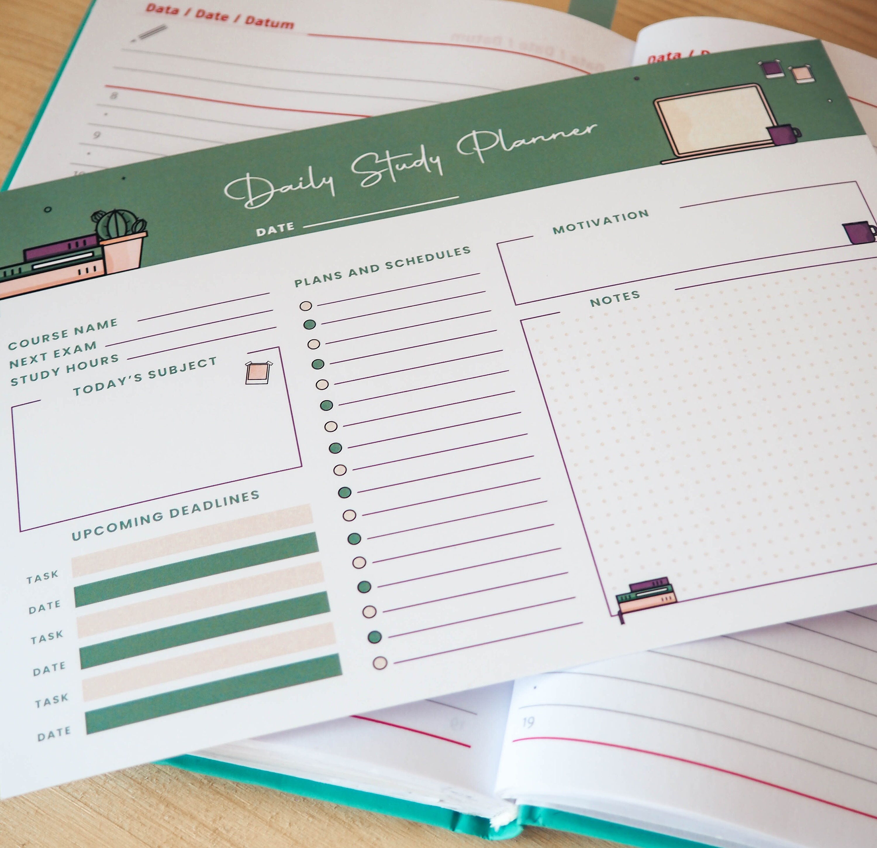 Printable Daily Study Planner/academic Planner/undated/daily to Do ...
