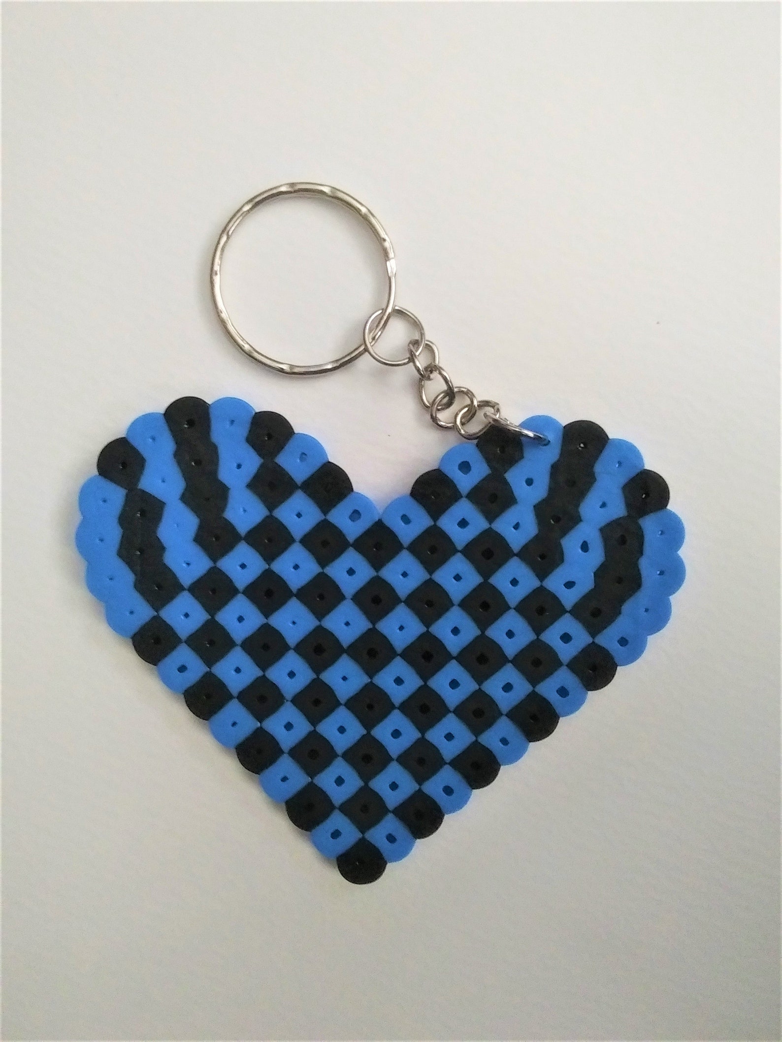 Perler Bead Heart Keychains Etsy