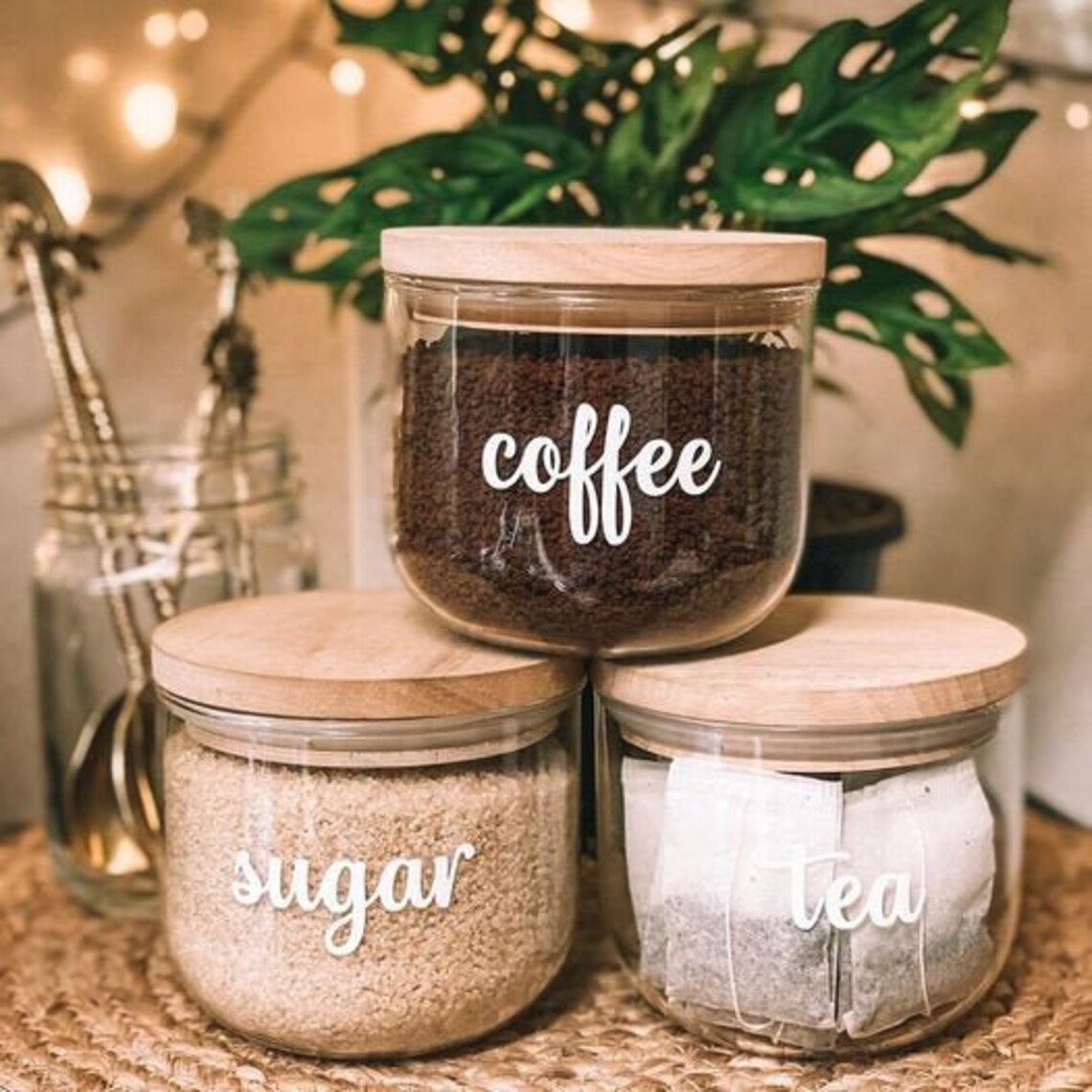 Coffee Tea and Sugar Labels Etsy