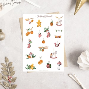 Kerstdecoratiestickerset, Kerstliefhebber, Vrolijk Kerstfeest, Winterstickers, Decoratieplanning, Bullet Journal, Kerststickers