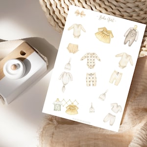 Ensemble d'autocollants pour bébé fille bohème, autocollants pour planificateur, bébé bohème, enfant, album photo, pour planification et décoration, bullet journal, autocollants pour baby shower