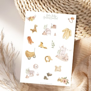 Boho neutrale stickers, plannerstickers, Boho baby, kind, fotoalbum, voor planning en decoratie, Bullet Journal, babyshowerstickers, neutraal