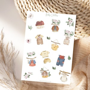 Boho Baby Clothes and Nursery Stickers Set, Baby Clothes Stickers, Boho Baby, Kind, Fotoalbum, zum Planen & Dekorieren, Babyshower Stickers