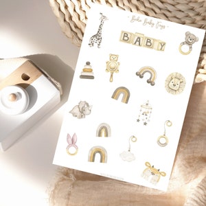 Boho Baby Speelgoed Stickers, Baby Stickers, Boho Baby, Kind, Fotoalbum, voor Planning & Decoreren, Babyshower Stickers, Baby Stickerset