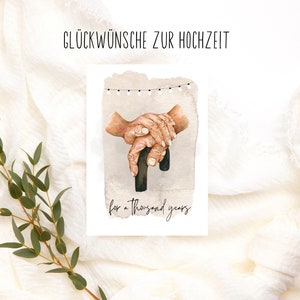 Kochająca pocztówka na tysiącletnią rocznicę ślubu, Szczęśliwego ślubu