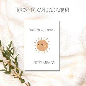 Liefdevolle geboortekaart "Welkom in de wereld", geboortekaart, felicitatiekaart, geboortekaart, gefeliciteerd baby