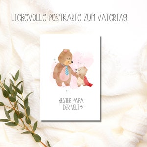 Liebevolle Karte zur zum Vatertag Bester Papa der Welt, du bist toll Papa, Papa ist mein Superheld