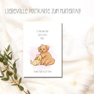 Tarjeta amorosa para el día de la madre Solo hay una mejor mamá Mi, gracias por todo mamá con motivos de animales