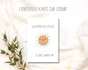 Loving card for birth "Welcome to the world", birth card, congratulations card for birth, card for birth, congratulations baby
