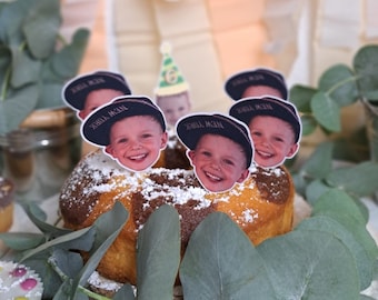 Confeti de cara personalizado 30 piezas y/o 12 toppers de cupcakes con envío prioritario, decoración de fiestas, cumpleaños de niños, decoración destacada de fiestas