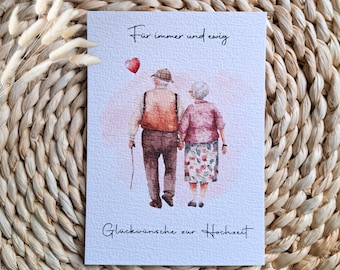 Loving postcard for the wedding forever and ever congratulations on the wedding, postcard, greeting card, love and wedding greetings