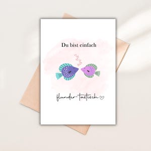 Karte für Liebende – Du bist einfach flunder-tastisch,Romantische Grußkarte, Valentinstag Karte,Jahrestag Geschenk,Witzige Karte für Partner