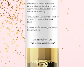 Will you be my maid of honor? – Personalized wine label, ask maid of honor, ask bridesmaid, gift for best friend wedding