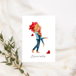 Loving personalized postcard for Valentine's Day, postcard, greeting card, love, declaration of love, Valentine's Day, gift, home is you