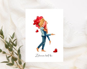 Loving personalized postcard for Valentine's Day, postcard, greeting card, love, declaration of love, Valentine's Day, gift, home is you