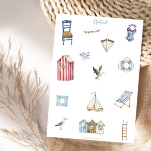Nautical Stickers Set, Beach Lover Stickers, Vacaymode on Fotoalbum, zum Planen & Dekorieren, Fotoalbum Stickers, Nautical LoverSticker Set