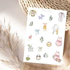 Ensemble d'autocollants pour vêtements de bébé, autocollants de planification, autocollants pour bébé Boho, enfant, planification et décoration d'album photo, Bullet Journal, Baby Shower
