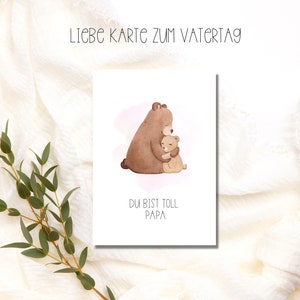Liebevolle Karte zur zum Vatertag Bester Papa der Welt, du bist toll Papa, Papa ist mein Superheld
