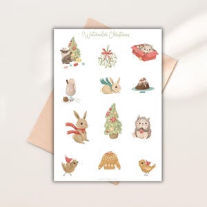 Feuille d'autocollants ludiques Autocollants de Noël, feuille d'autocollants autocollants, feuille d'autocollants, autocollants de scrapbooking, autocollants de journal, autocollants de planificateur