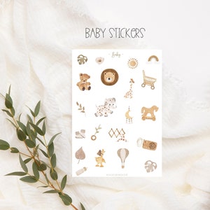 Boho Nursery Baby en Baby Girl Stickerset, Planner Stickers, Boho Baby, Kind, Fotoalbum, voor Planning & Decoratie, Bullet Journal, Babyshower