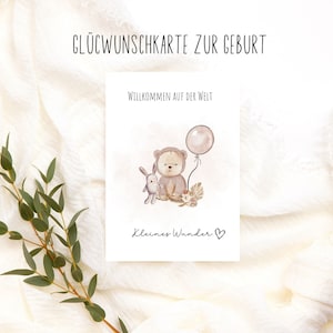 Boho Liefdevolle kaart voor geboorte "Welkom op de wereld" Babymeisje of Babyjongen, geboortekaart, felicitatiekaart voor geboorte, babygeluk