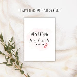 Happy Birthday to my favourite person Karte im minimalistischer Look, Happy Birthday Lieblibgsmensch
