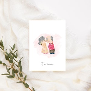 Postal amorosa para San Valentín, para siempre nosotros, postal, tarjeta de felicitación, amor, San Valentín